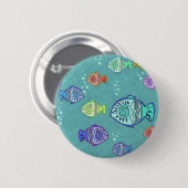 Clip Art Fish Pattern + jouw ideeën Ronde Button 5,7 Cm (Voorkant /achterkant)