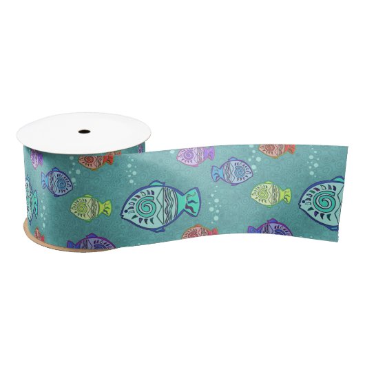 Clip Art Fish Pattern + jouw ideeën Satijnen Lint (Spoel)