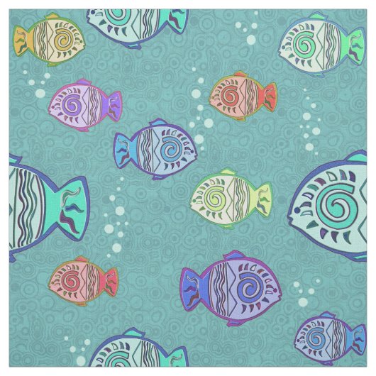 Clip Art Fish Pattern + jouw ideeën Stof (Swatch)