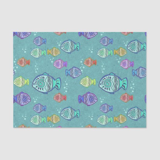 Clip Art Fish Pattern + jouw ideeën Tissuepapier (Voorkant)