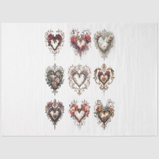 Clip Art Valentijn Hearts Tissuepapier (Voorkant)