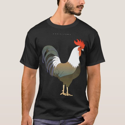 Clip Art van Stappende Haan T-shirt (Voorkant)