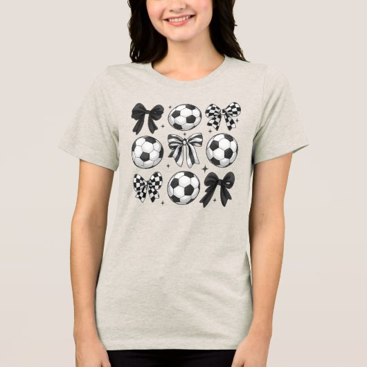 Clipart – Schattige zwart-wit sportief ontwerp Tri-Blend Shirt (Voorkant)