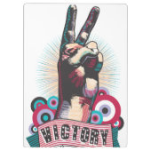 Clipboard – Victory Peace & Love Pop-Art Design Klembord (Achterkant)