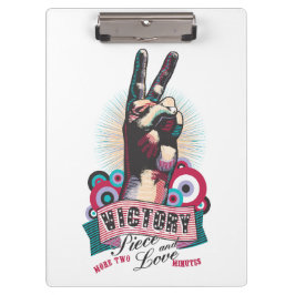 Clipboard – Victory Peace & Love Pop-Art Design Klembord