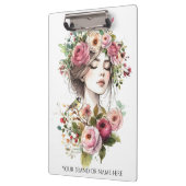 Clipboard Women with Roses-Wreath Klembord (Links)