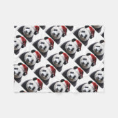 Clipped-Panda-Santa-2 Fleece Deken (Voorkant (Horizontaal))