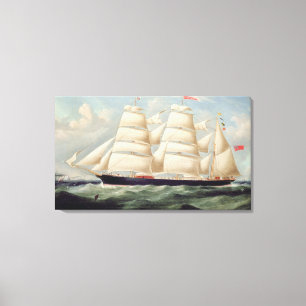 Clipper Barque "Clendovey" (olie op doek) Canvas Afdruk