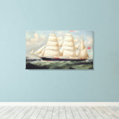 Clipper Barque "Clendovey" (olie op doek) Canvas Afdruk (Insitu (Houten vloer))