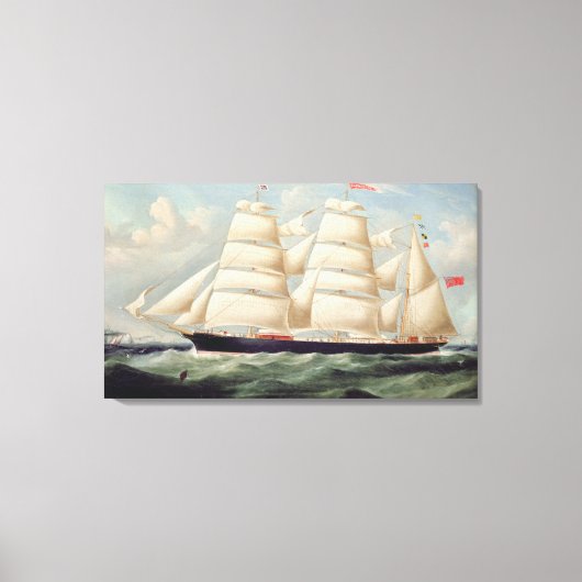 Clipper Barque "Clendovey" (olie op doek) Canvas Afdruk (Voorkant)