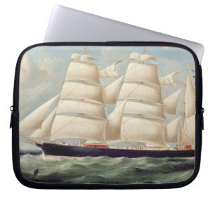 Clipper Barque "Clendovey" (olie op doek) Laptop Sleeve