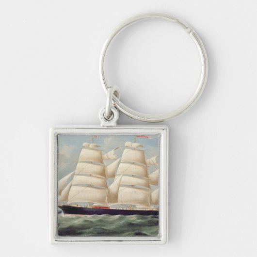 Clipper Barque "Clendovey" (olie op doek) Sleutelhanger (Voorkant)