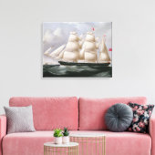 Clipper Barque 'Procymatia' van Dover (olie op kan Canvas Afdruk (Insitu (Woonkamer))
