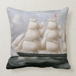 Clipper Barque 'Procymatia' van Dover (olie op kan Kussen
