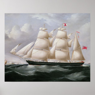 Clipper Barque 'Procymatia' van Dover (olie op kan Poster