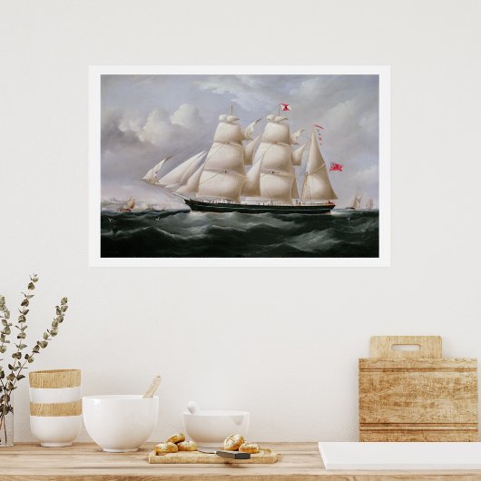 Clipper Barque 'Procymatia' van Dover (olie op kan Poster (Keuken)
