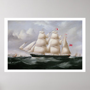 Clipper Barque 'Procymatia' van Dover (olie op kan Poster