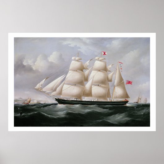 Clipper Barque 'Procymatia' van Dover (olie op kan Poster (Voorkant)
