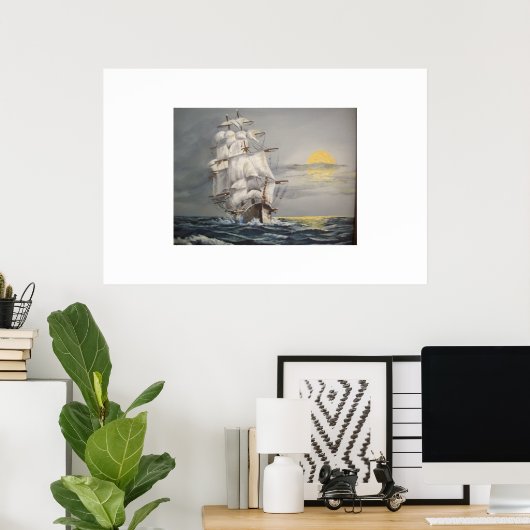 Clipper in Dusk Poster (Thuiskantoor)