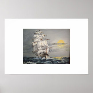 Clipper in Dusk Poster