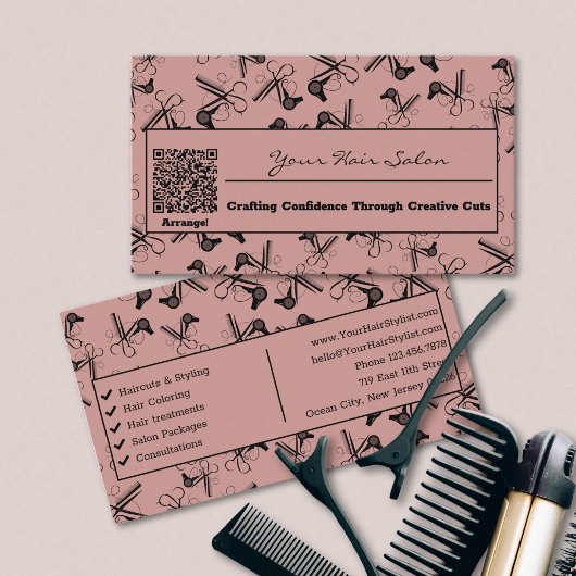 Clipper Kam Blower QR Code Haarsalon Visitekaartje