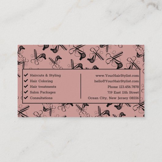 Clipper Kam Blower QR Code Haarsalon Visitekaartje (Achterkant)