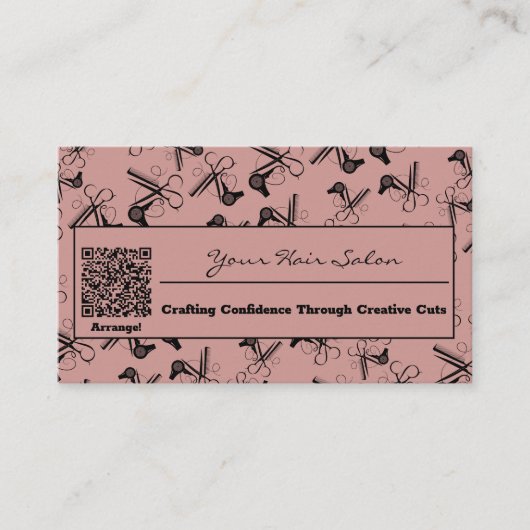 Clipper Kam Blower QR Code Haarsalon Visitekaartje (Voorkant)
