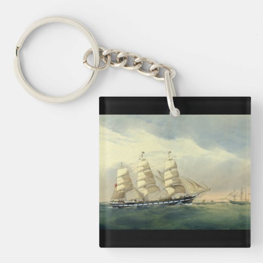 Clipper Schip De Helen Pembroke 1870 Sleutelhanger (voorkant)