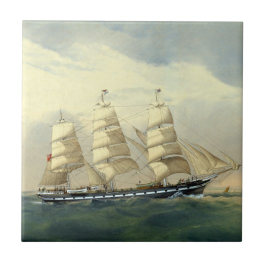 Clipper Schip De Helen Pembroke 1870 Tegeltje (Voorkant)