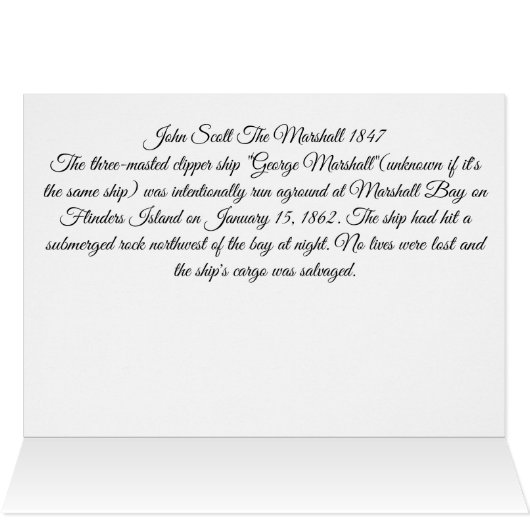 Clipper Schip de Marshall 1847 (Binnen Horizontaal (Boven))