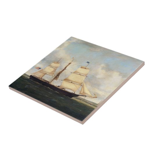 Clipper schip Horatio 19e eeuw Tegeltje (Zijkant)