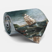 Clipper Schip in de haven van New York 1890 Stropdas (Opgerold)