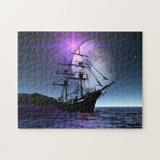 Clipper Schip in Moonlight Legpuzzel (Horizontaal)