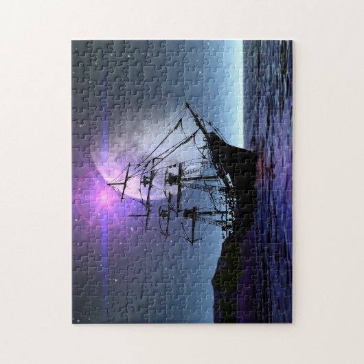 Clipper Schip in Moonlight Legpuzzel (Verticaal)