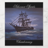 Clipper schip wijn etiket (Enkel label)