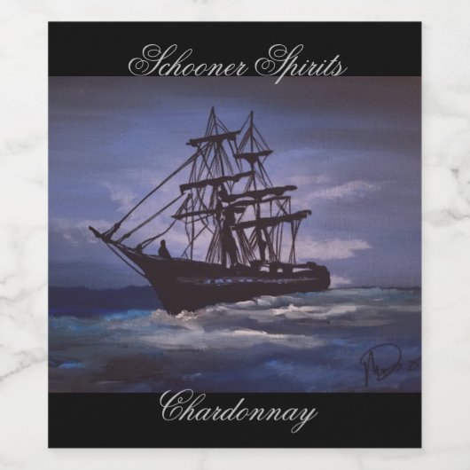 Clipper schip wijn etiket (Enkel label)