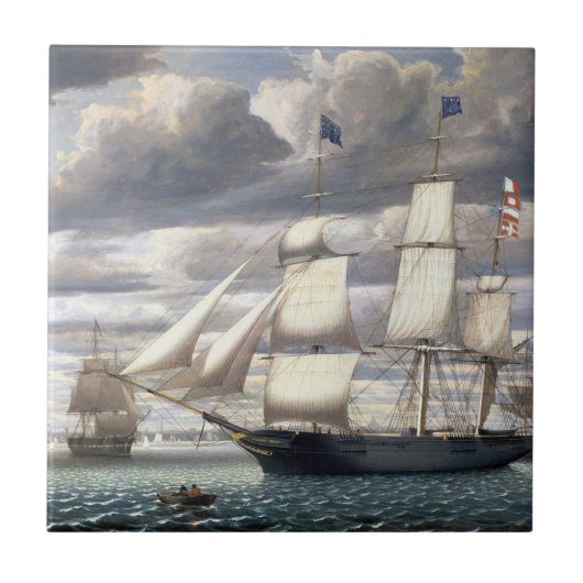 Clipper Schip Zuiderkruis 1851 Tegeltje (Voorkant)