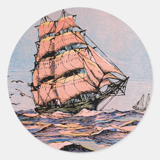 Clipper Ship Ann McKim Ronde Sticker (Voorkant)