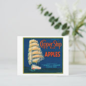 Clipper Ship Apple Label (groen) - Cashmere, WA Briefkaart (Staand voorkant)