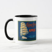 Clipper Ship Apple Label (groen) - Cashmere, WA Mok (Links)