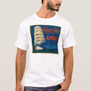 Clipper Ship Apple Label (groen) - Cashmere, WA T-shirt