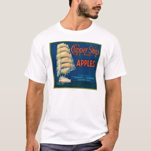 Clipper Ship Apple Label (groen) - Cashmere, WA T-shirt (Voorkant)