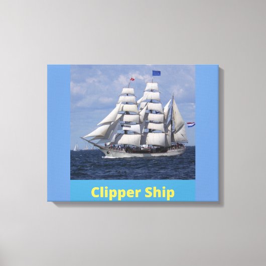 Clipper Ship British Kapitein Canvas Wall Art (Voorkant)