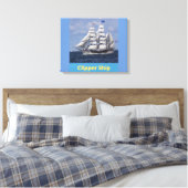 Clipper Ship British Kapitein Canvas Wall Art (Insitu (Slaapkamer))
