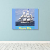 Clipper Ship British Kapitein Canvas Wall Art Afdruk (Insitu (Houten vloer))