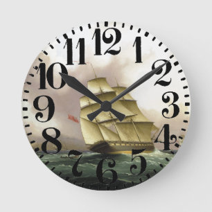 Clipper Ship Buttersworth Ocean Sea Wall Clock Ronde Klok