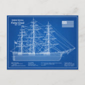 Clipper Ship Flying Cloud - Blauwdruk ABD Briefkaart (Voorkant)