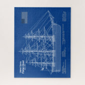 Clipper Ship Flying Cloud - Blauwdruk ABD Legpuzzel (Verticaal)
