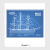 Clipper Ship Flying Cloud - Blauwdruk ABD Sticker (Vel)