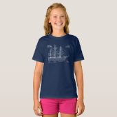 Clipper Ship Flying Cloud - Blauwdruk ABD T-shirt (Voorkant volledig)